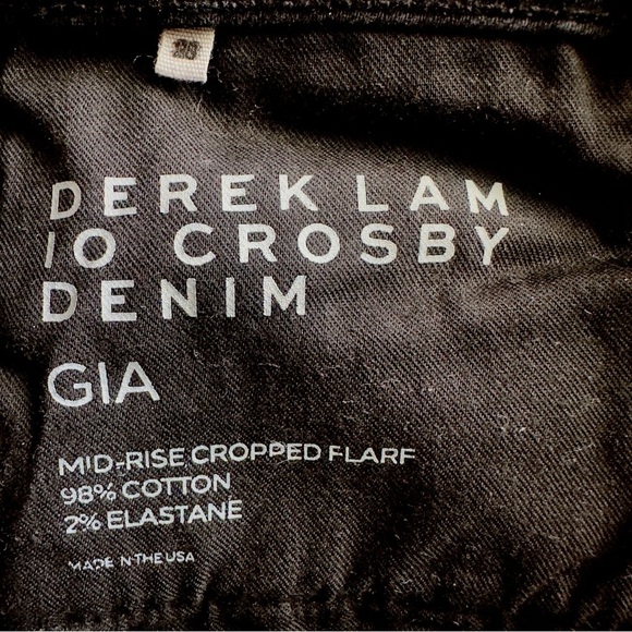 Derek Lam 10 Crosby GIA black jeans womens size 28 mid rise crop flare - Picture 4 of 7